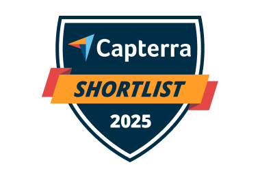 Capterra shortlist badge for favorite help desk software 2025