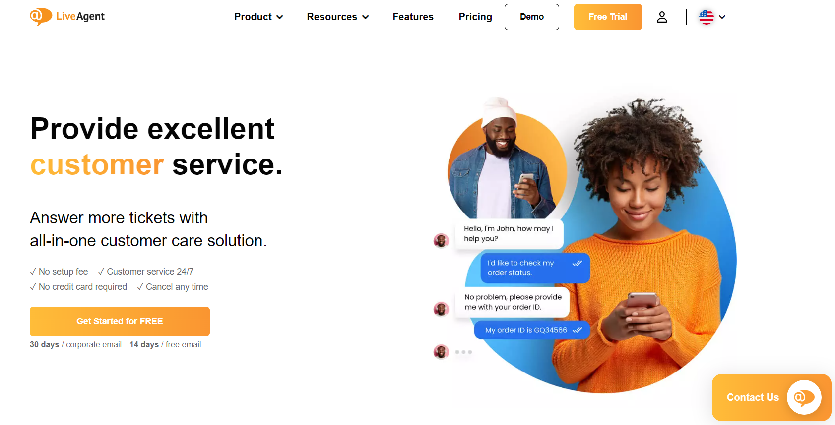 LiveAgent&rsquo;s homepage - customer service software for better customer acquisition and retention.